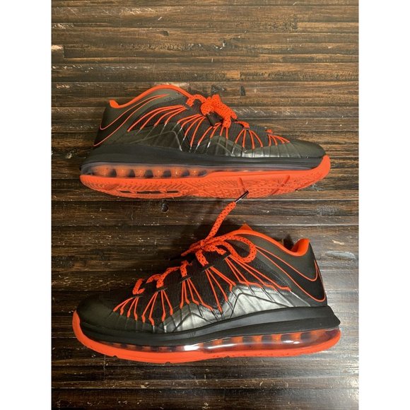 Nike Air Max Lebron X 10 Low Black Total Crimson 579765-001 Men's Size 8.5 Clean - Picture 2 of 10